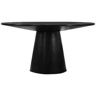Best Master Furniture Terra 59 in. L Ebony Black Round Dining Table TERRAT - The Home Depot | The Home Depot
