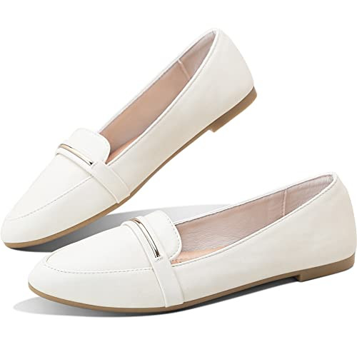 Obtaom Women's Pointy Toe Loafer Flat Comfortable Faux Suede Work Shoes,Cute Penny Loafer Slip On Ba | Amazon (US)