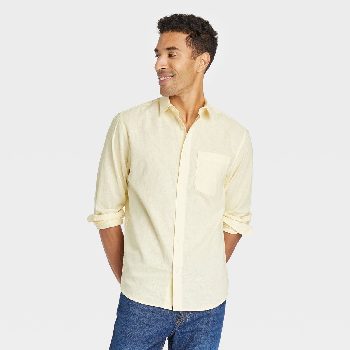 Men's Long Sleeve Collared Button-Down Shirt - Goodfellow & Co™ | Target