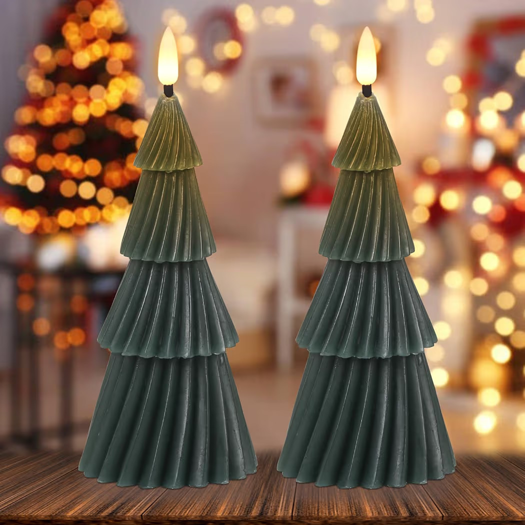 Wondise Christmas Tree Flameless Candles with 6hrs Timer, Real Wax Battery Operated 3D Wick LED C... | Amazon (US)