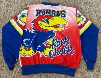 Vintage 90s Kansas Jayhawks Chalk Line Fanimation Sweatshirt USA Made Size Large  | eBay | eBay US