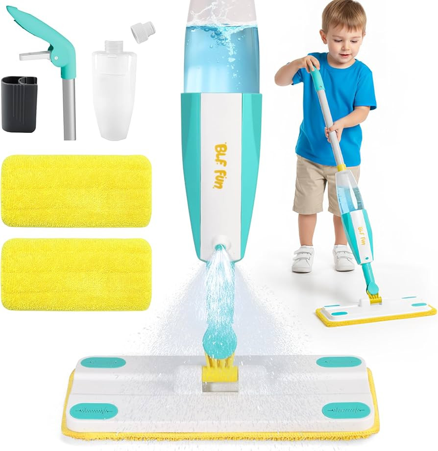 Spray Mop for Kids, Toddlers Cleaning Sets with Real Water Sprayer, Kids Mop Toys, Montessori Cle... | Amazon (US)