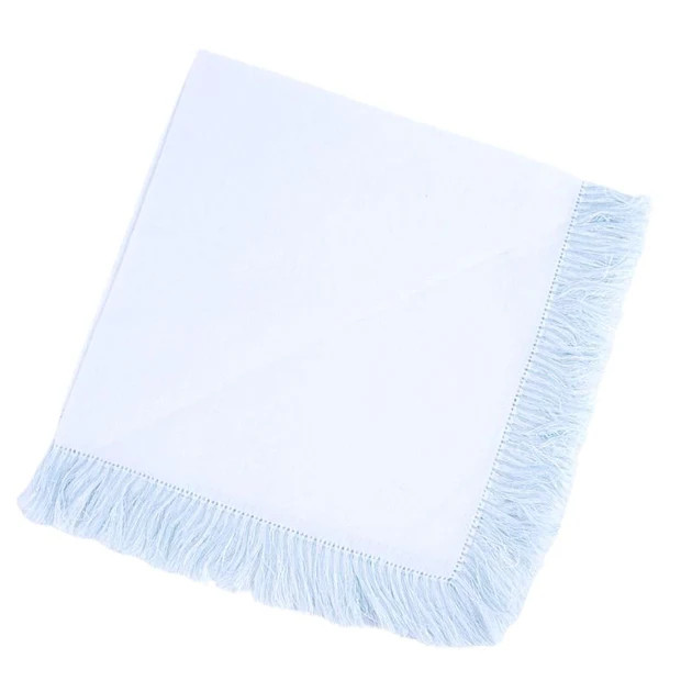 Blue Fringe Linen Napkin Set | Cailini Coastal