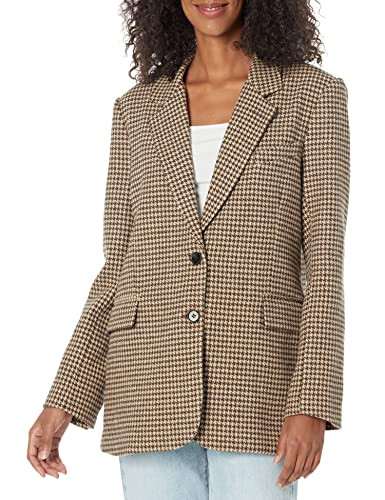 ASTR The Label Women's Rachel Blazer, Brown Houndstooth, Small | Amazon (US)