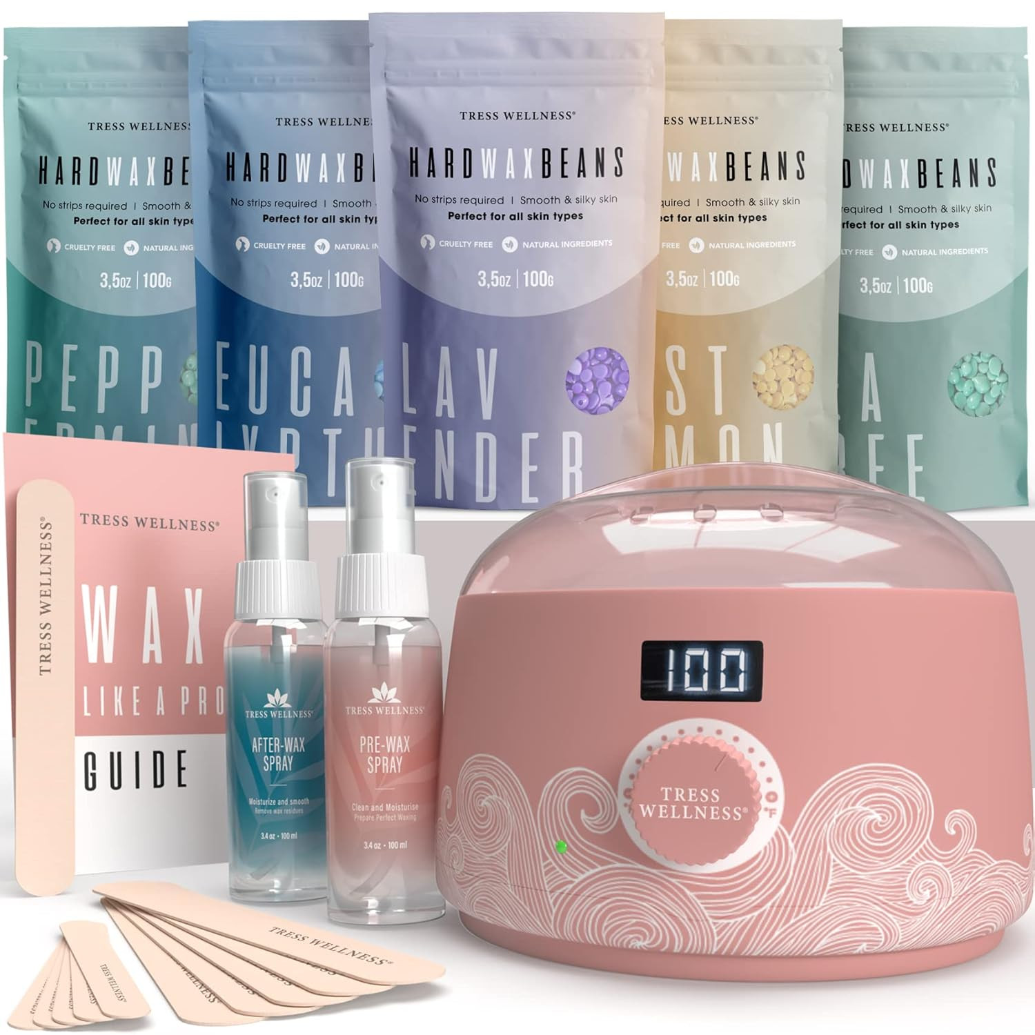 Tress Wellness Waxing Kit - Easy to use - Digital Display - For Sensitive skin | Amazon (US)