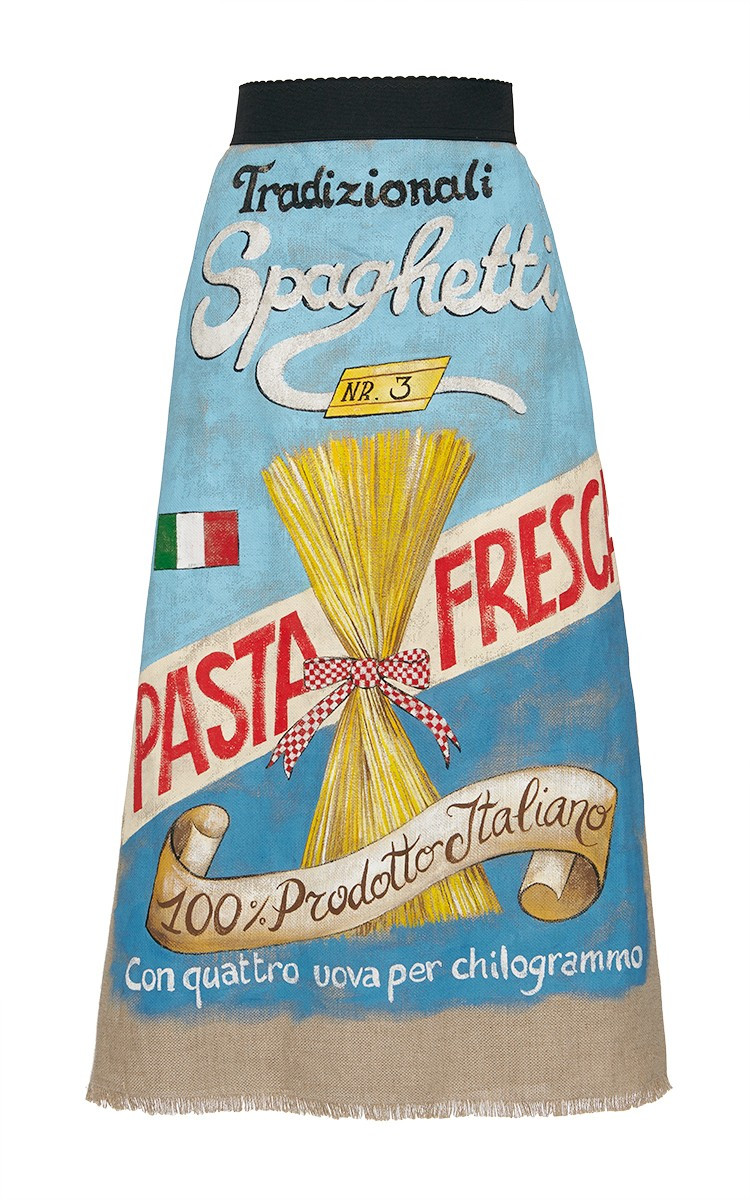 Spaghetti Print Jute Skirt by Dolce & Gabbana | Moda Operandi | Moda Operandi Global