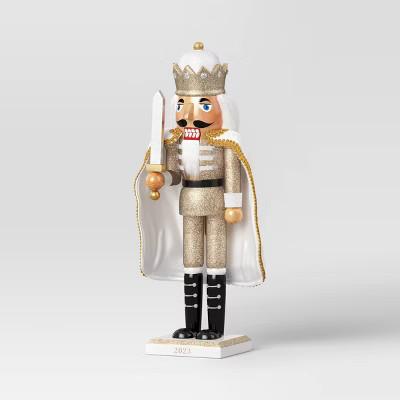 Decorative Cape Nutcracker Christmas Figure Gold Glitter - Wondershop™ | Target