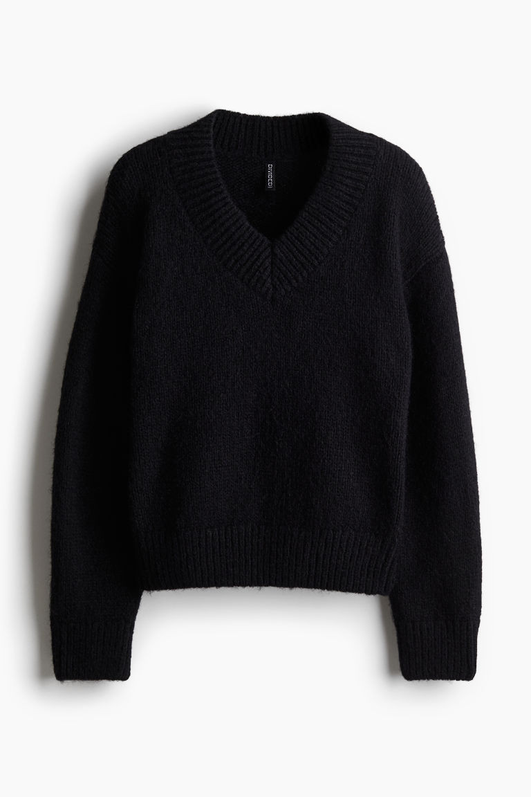 H & M - V-Neck Sweater - Black | H&M (US + CA)