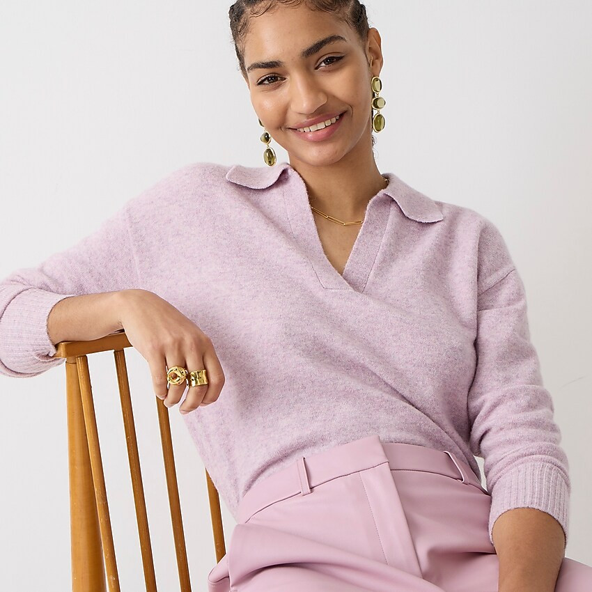 Collared V-neck sweater in Supersoft yarn | J. Crew US