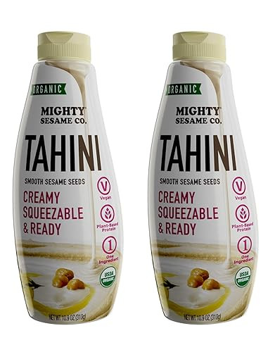 Mighty Sesame Co. Organic Tahini, Squeezable Creamy & Ready Tahini Paste, 10.9oz (2 Pack) Just On... | Amazon (US)