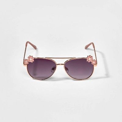 Kids' Flower Aviator Sunglasses - Cat & Jack™ Pink | Target