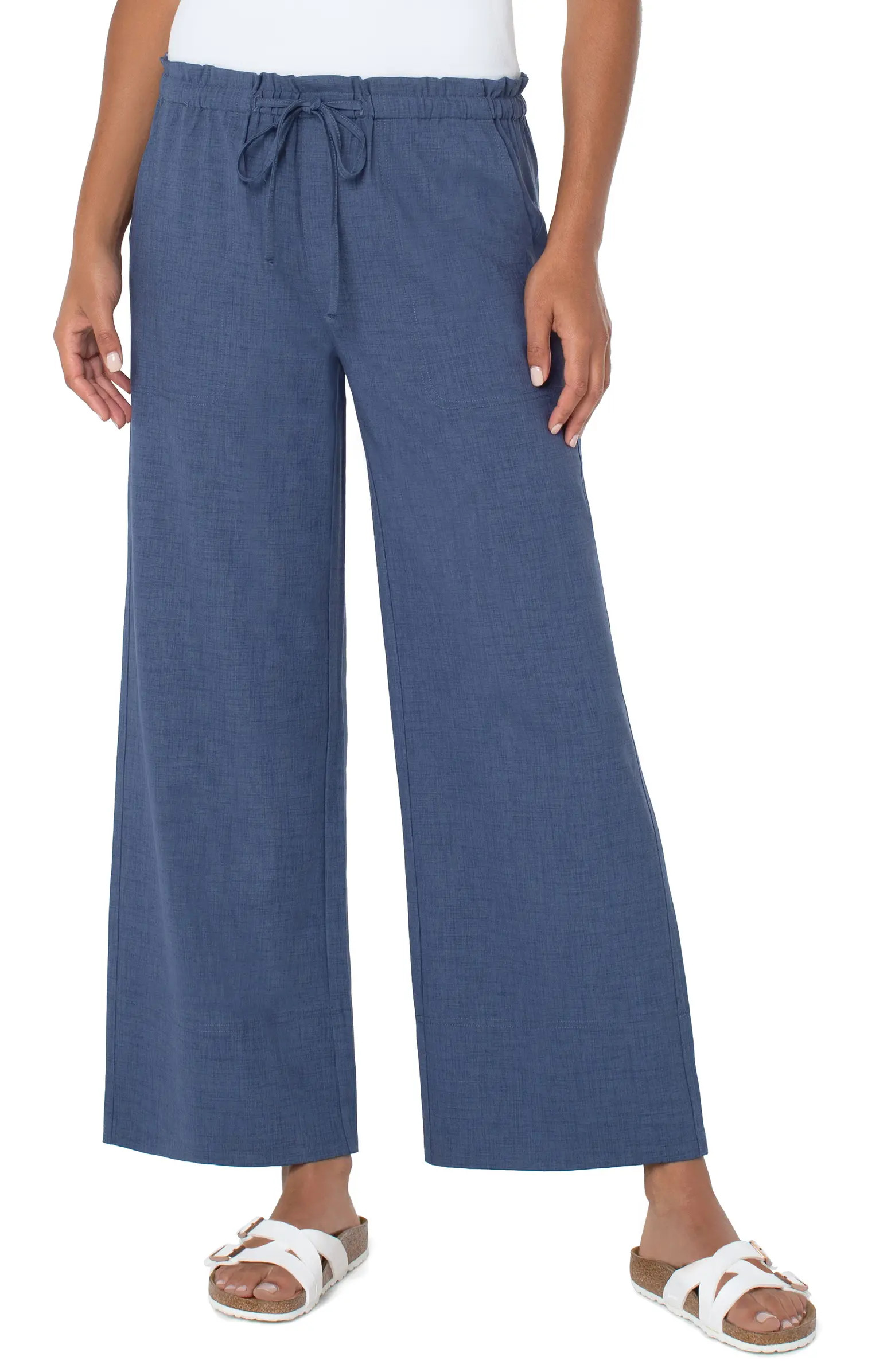 Liverpool Los Angeles Tie Waist Ankle Wide Leg Pants | Nordstrom | Nordstrom