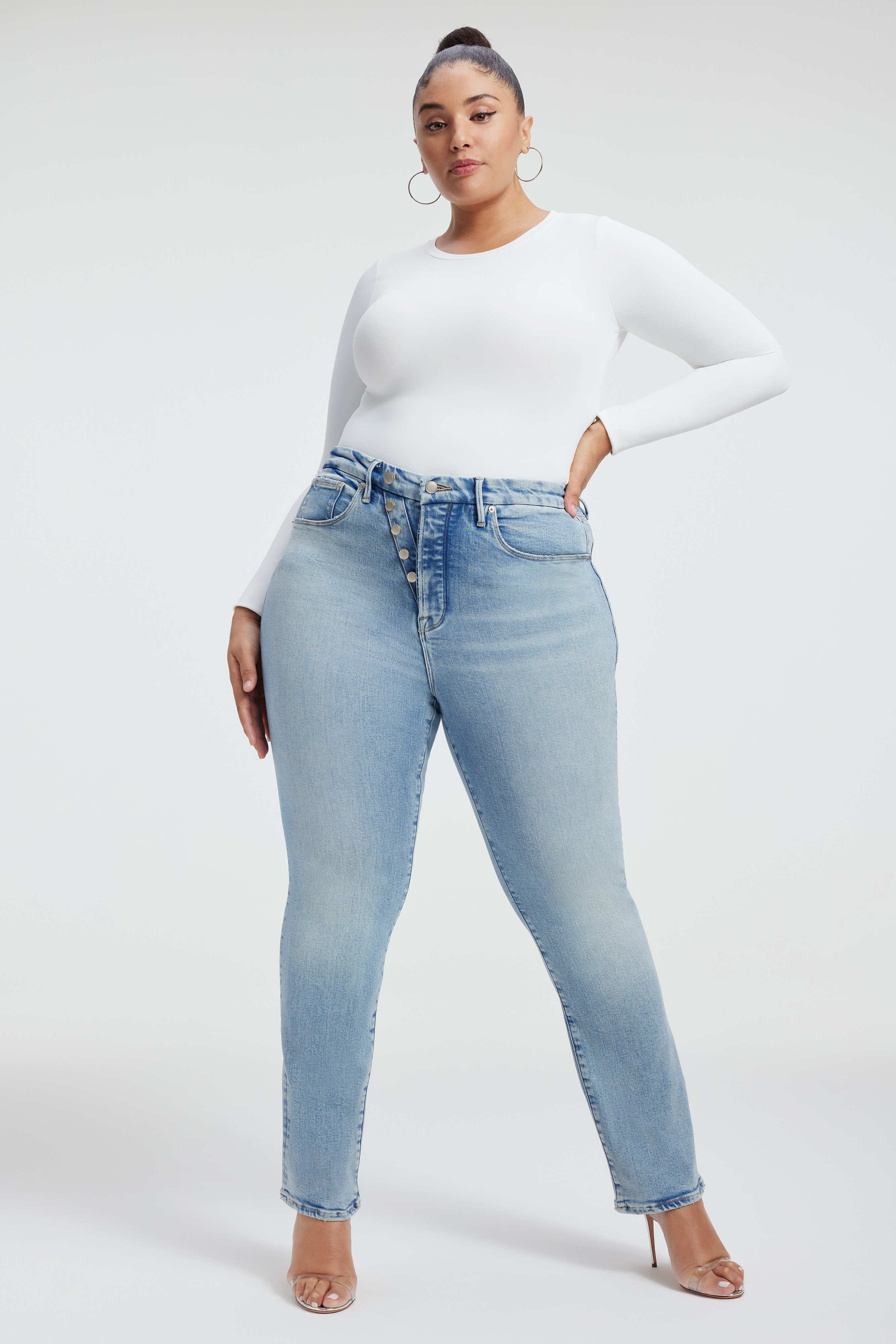 GOOD ICON STRAIGHT SUPER COMPRESSION JEANS | Good American