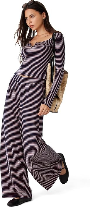 MOOSLOVER Women 2 Piece Lounge Sets Long Sleeve Shirts Pants Matching Sets | Amazon (US)