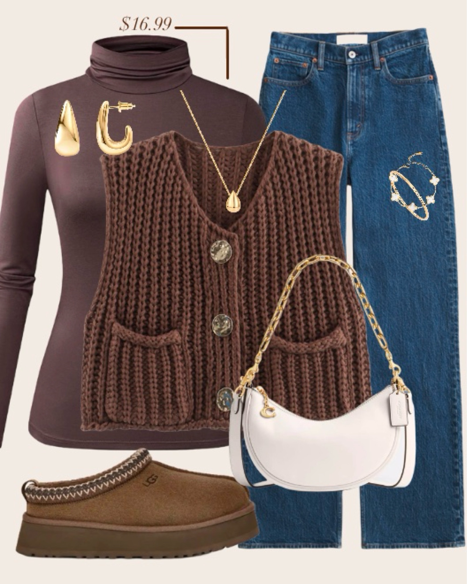 Fall ootd inspo

Brown and denim outfit with Ugg and Coach handbag

#ootd #style #falloutfit 

#LTKSeasonal #LTKStyleTip #LTKSaleAlert