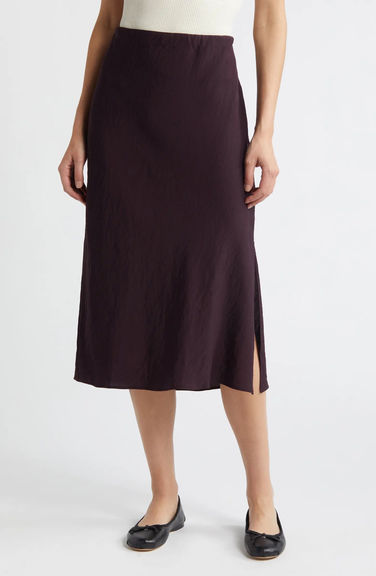 Madewell Crinkled Satin Slip Skirt | Nordstrom | Nordstrom