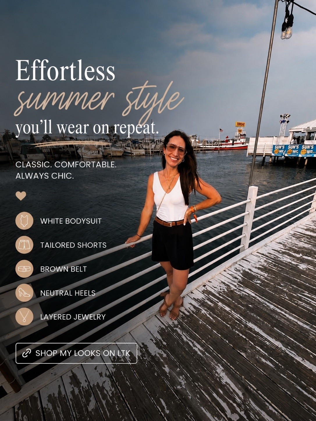 Back with this classic look. This body suit and these high waisted trouser shorts are staples for the classic wardrobe. #summeroutfit #summerclassic

#LTKootd #LTKPetite