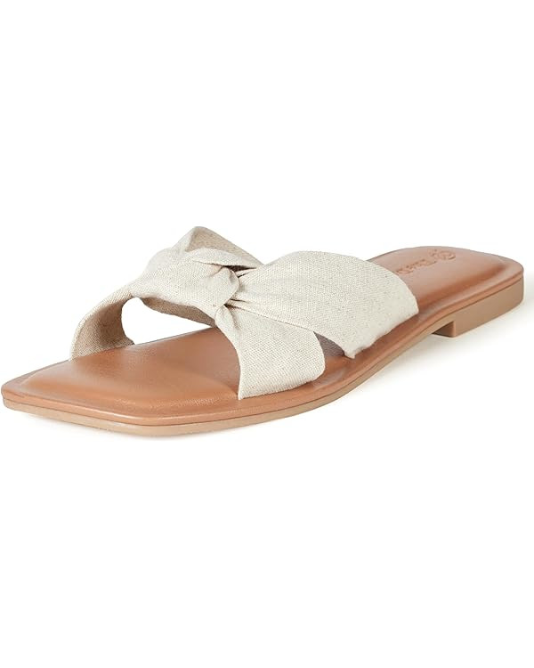 The Drop Women's Ida Bow Flat Sandal Slippers | Amazon (US)