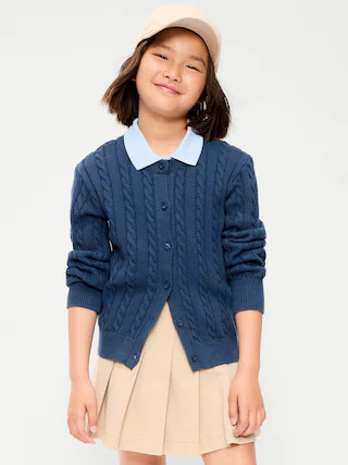 Cable-Knit Cardigan Sweater for Girls | Old Navy (US)