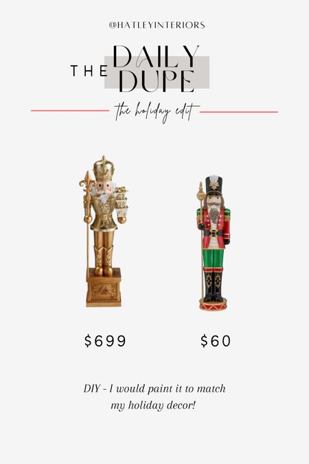 Nutcracker Dupe! 

Love the idea of adding some nutcracker soldiers on a front porch or next to the fireplace! Personally I would paint them to match my holiday decor - and maybe place it on a box to add some more height! 

Holiday decor, christmas decor, nutcracker, life size nutcracker, outdoor holiday decor, outdoor christmas decor, front porch christmas decor, front porch holiday decor, christmas diy, holiday diy 

#LTKHoliday #LTKhome #LTKfindsunder100