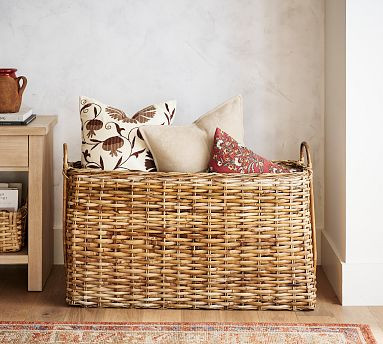 Artisan Rustic Handcrafted Console Basket | Pottery Barn (US)