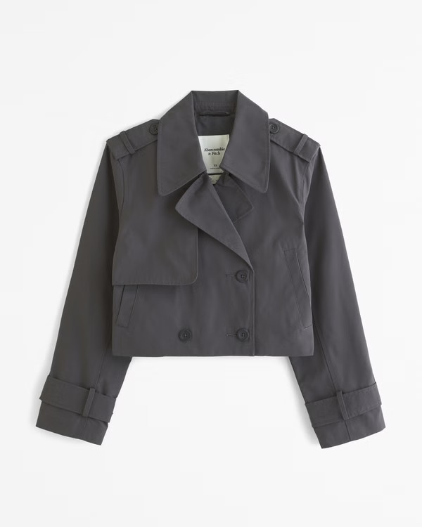 Cropped Trench Coat | Abercrombie & Fitch (US)