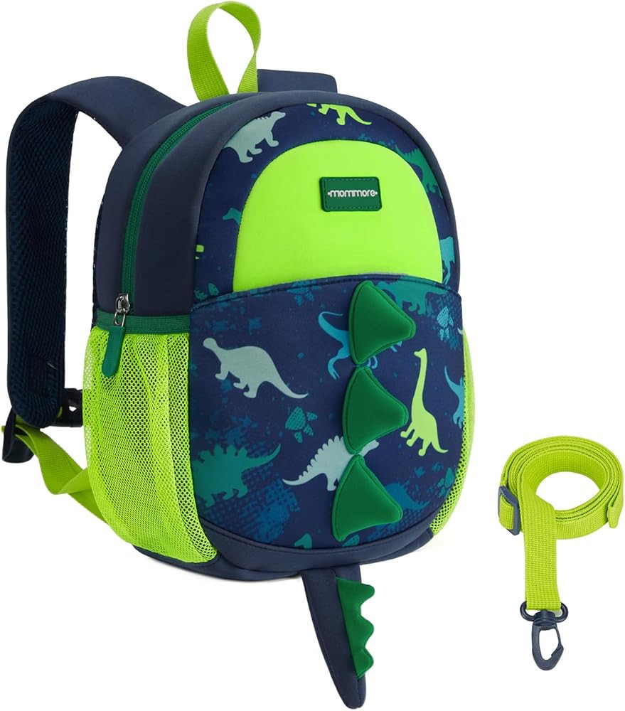 mommore Toddler Backpack for Boys 2-4 Cute Dinosaur Backpack with Kids Leash, 3D Cartoon Preschoo... | Amazon (US)
