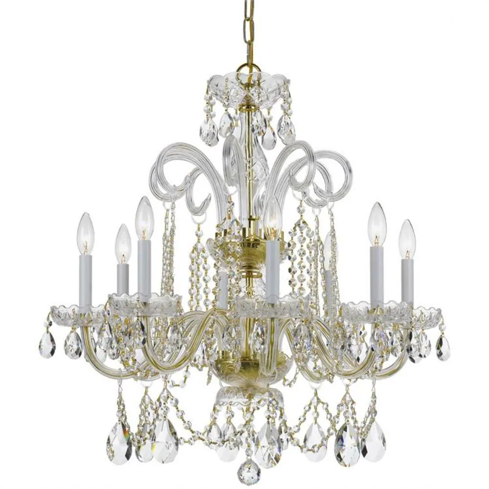 Crystorama Traditional Crystal 8 -Light Polished Gold Crystal Metal Chandelier one_size | 5008-PB-CL-MWP | Lowe's