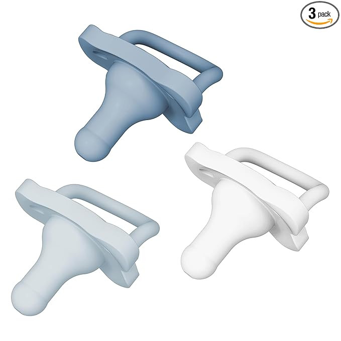 Dr. Brown's HappyPaci 100% Silicone Baby Pacifier, Contoured One-Piece Design, Blue/Light Blue/Wh... | Amazon (US)