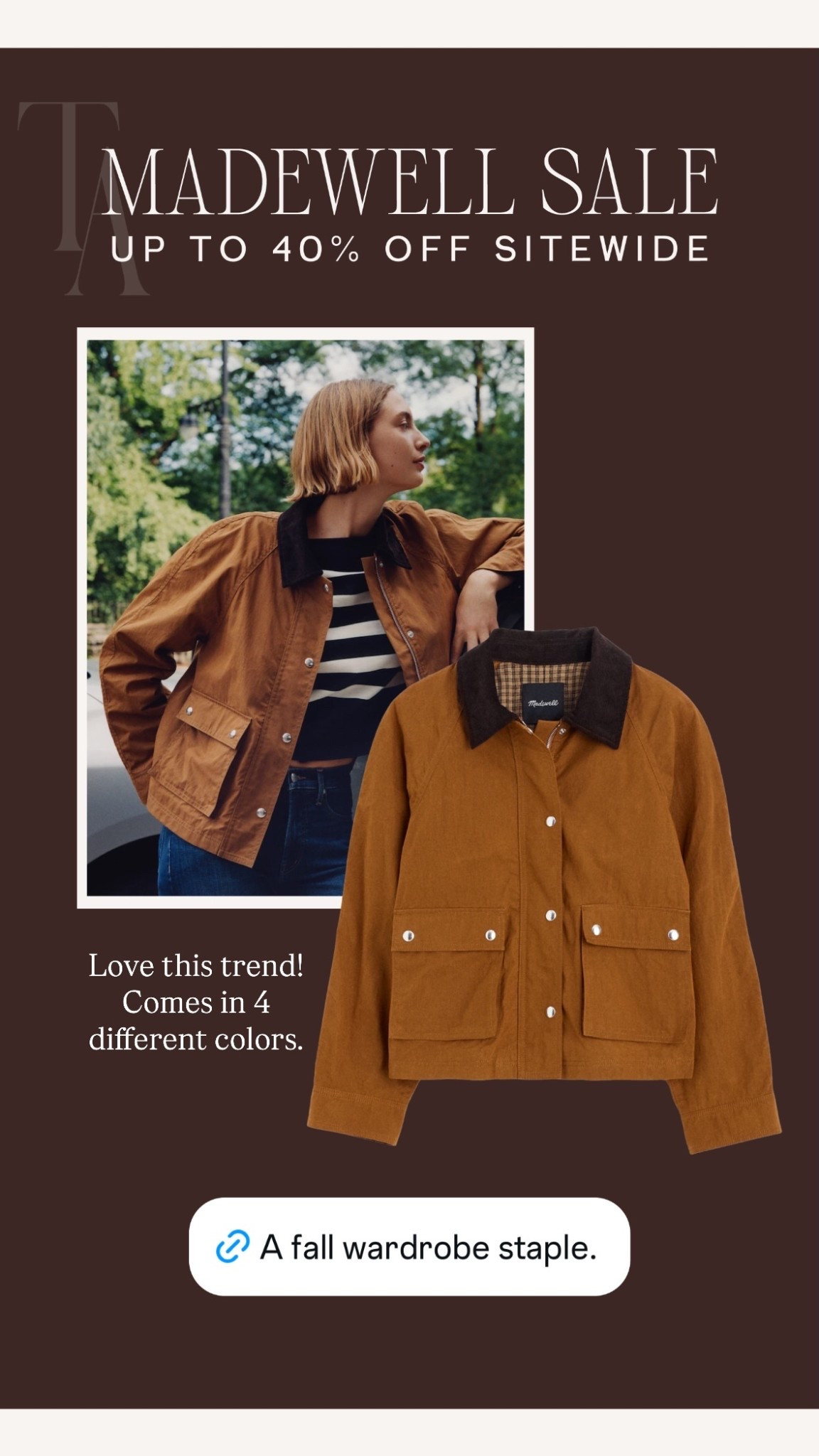 Love this trend! Comes in 4 different colors.  @madewell