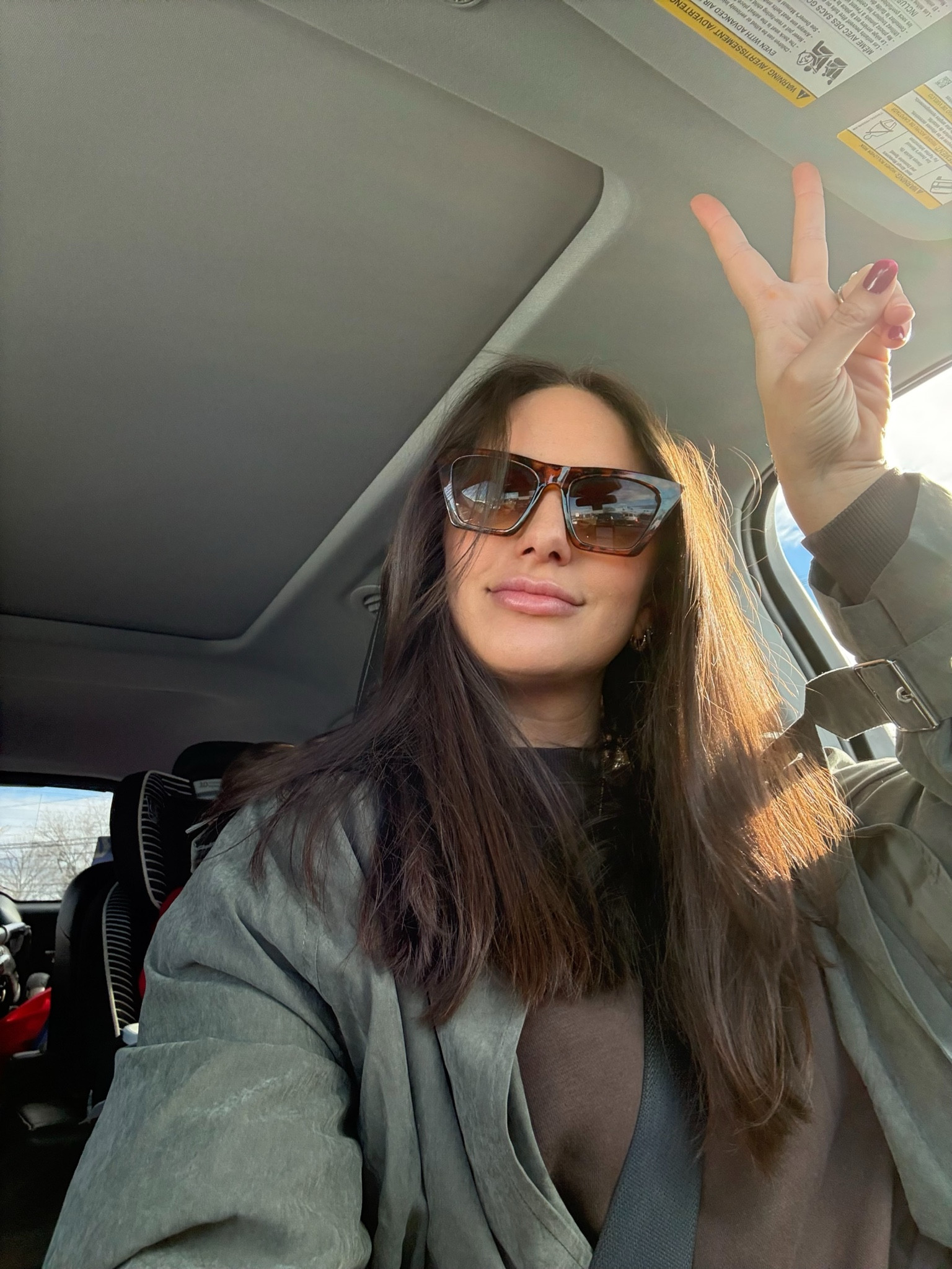 Winter outfit. Casual outfit. Trench coat. Dark brown sweatshirt. Sunglasses. Amazon. 

#LTKStyleTip #LTKHoliday #LTKGiftGuide