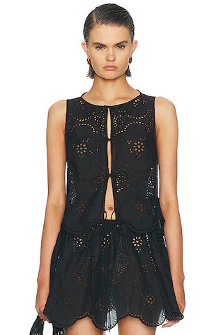 Broderie Tie Blouse | FWRD 