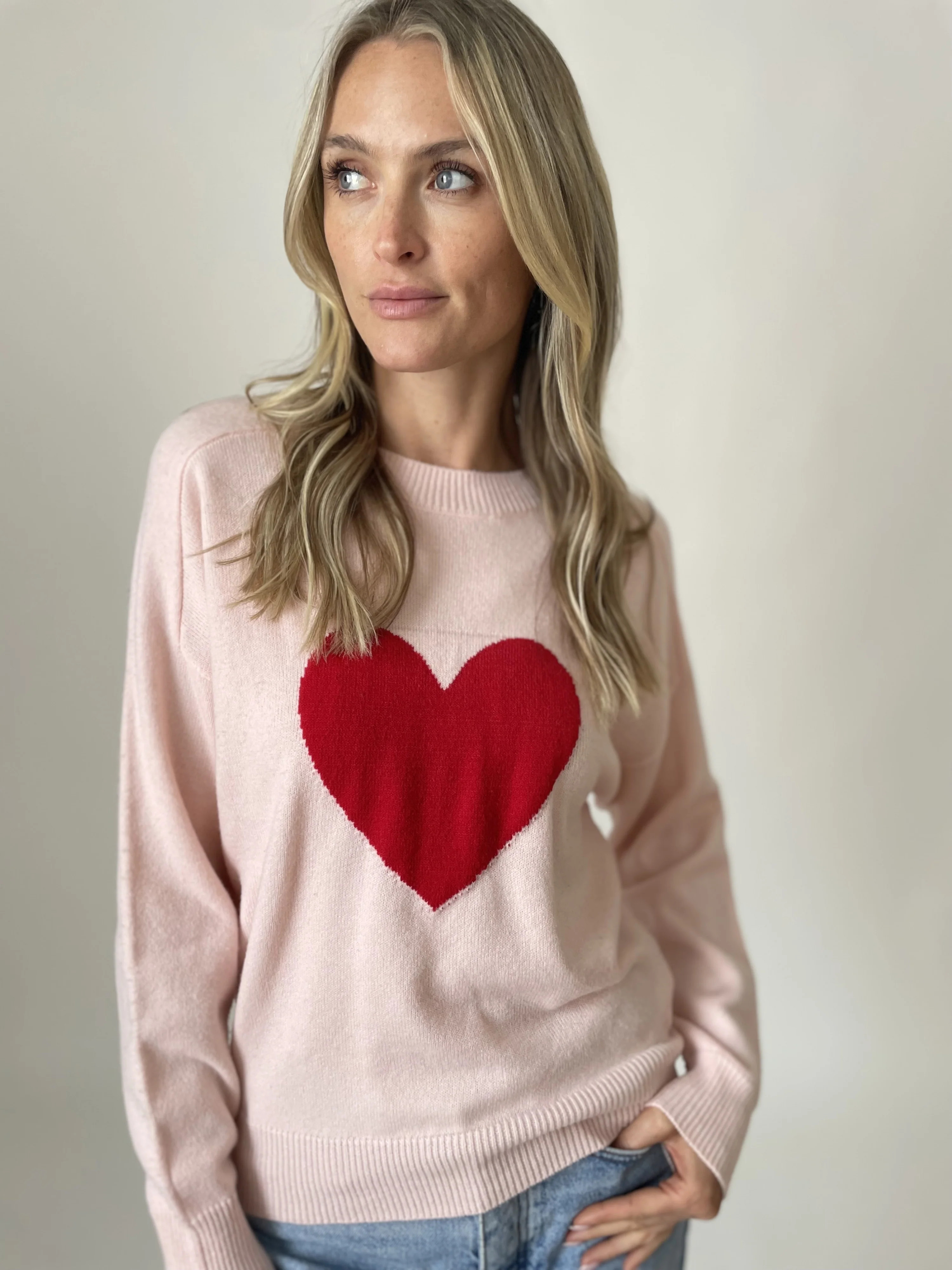sweetheart sweater [pink] | Six Fifty Clothing