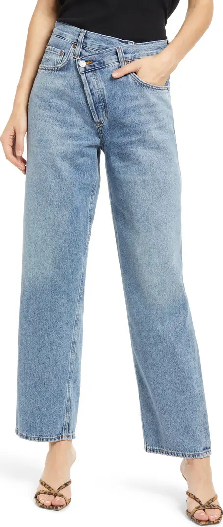 Criss Cross Super High Waist Oversize Jeans | Nordstrom
