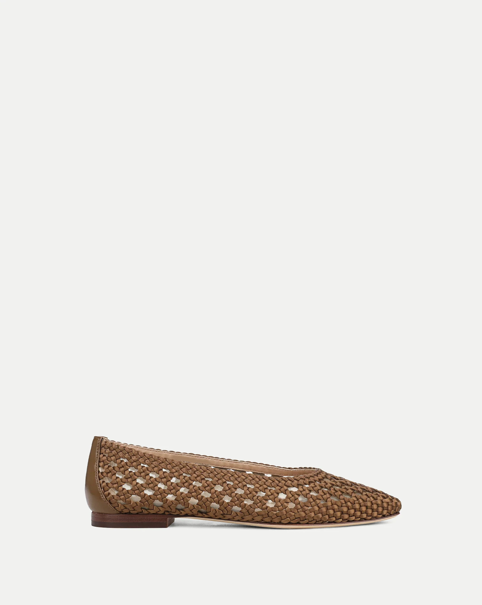 Cienna Woven Satin Flat in Chestnut Brown | Veronica Beard | Veronica Beard
