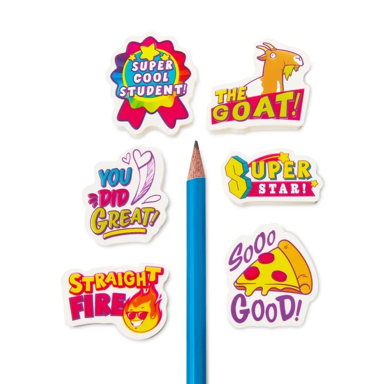 Pen+Gear Reward Erasers Teacher Bucket, 60 Count, Assorted Designs | Walmart (US)