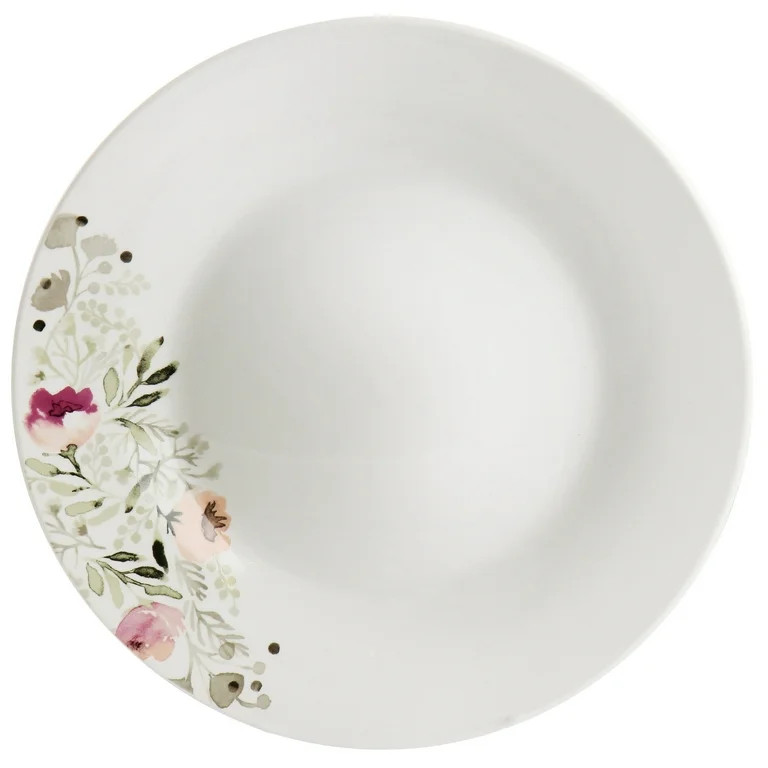 Gibson Home Lily Garden Ceramic 12 Piece Dinnerware Set in White and Pink - Walmart.com | Walmart (US)