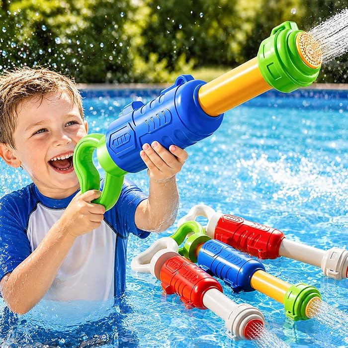 4 Pack Water Guns for Kids Adults, Summer Outdoor Water Toys Swimming Pool Game, Beach Water Game... | Amazon (US)