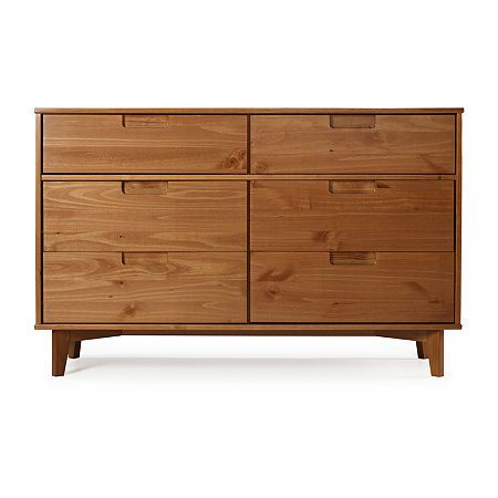 Modern 6 Drawer Solid Wood Dresser, One Size , Brown | JCPenney