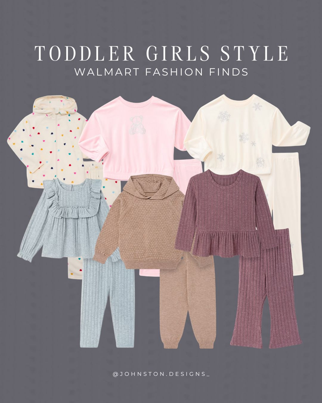Walmart toddler girls style! Matching sets, winter fashion, affordable kids clothing, kids style, school outfit, trending sweat set, Walmart fashion.
 

 #LTKFindsUnder50 #LTKKids