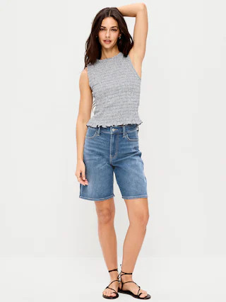 High-Waisted Wow Jean Shorts -- 9-inch inseam | Old Navy (US)