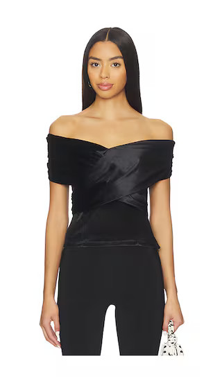 Natalia Velvet Top in Black | Revolve Clothing (Global)