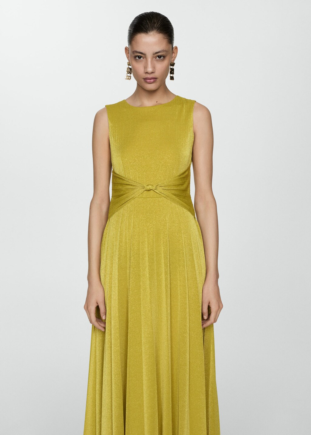 Knotted lurex dress -  Women | Mango United Kingdom | MANGO (UK)