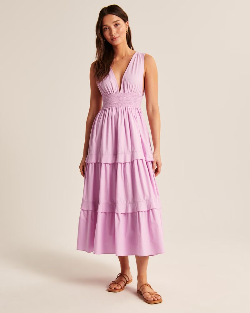 Ruffle Tiered Midaxi Dress | Abercrombie & Fitch (US)