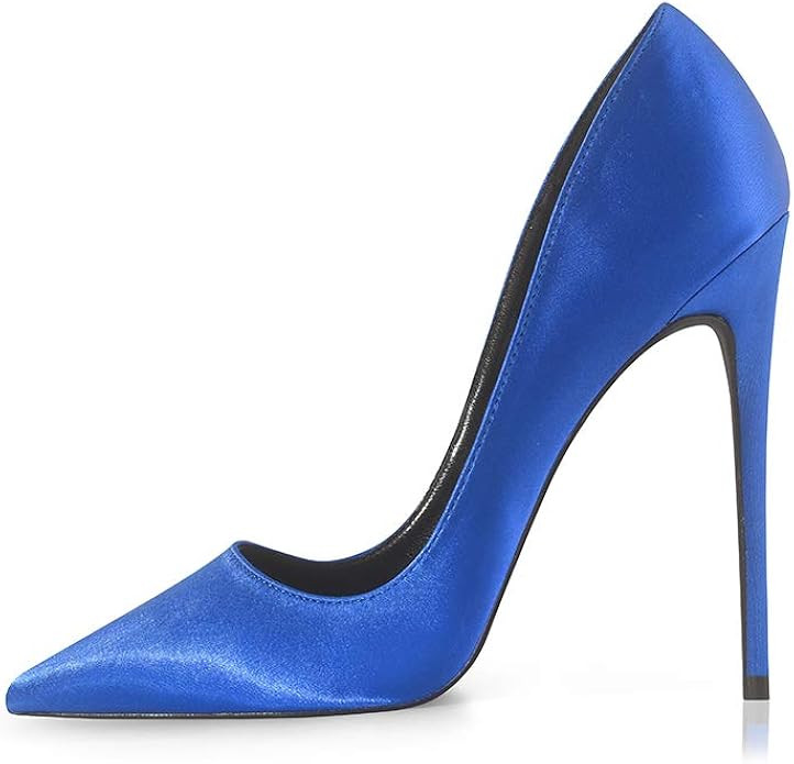 Elisabet Tang High Heels Womens Pointed Toe Heels Satin Pumps Stiletto Bridal Party Dress Evening... | Amazon (US)