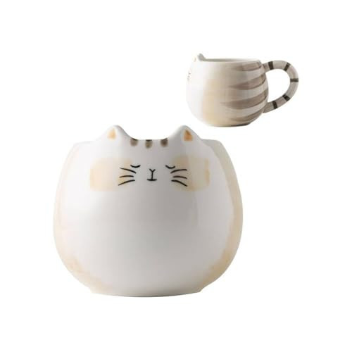 Meetbees Cute Cat Coffee Mug with Ears, 12 Oz Ceramic Tea Cup for Women and Men, Kitty Themed Choice for Cat Lovers | Amazon (US)