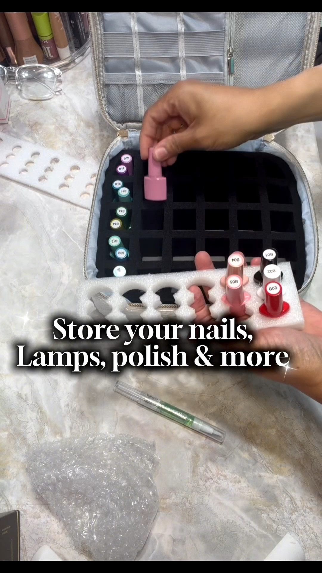 If you love to do your nails at home this is an absolute must have!!! It’s perfect to store nails, lamps, polish, tiles, and so much more! I have so much space to add to my DIY Nail Salon at home and all compact in this case perfect for traveling or taking on the go to do nails for family, friends, or clients!!! I’ve linked items similar as this color sold out. 

#LTKBeauty #LTKselfcare #LTKMothersDay
