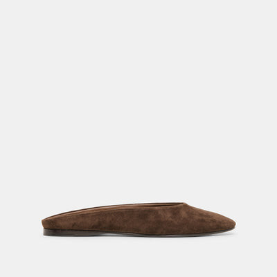Eila Flats Dk Brown Suede | DolceVita.com