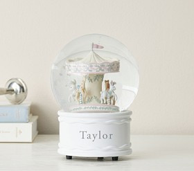 AERIN Spinning Carousel Musical Snow Globe | Pottery Barn Kids