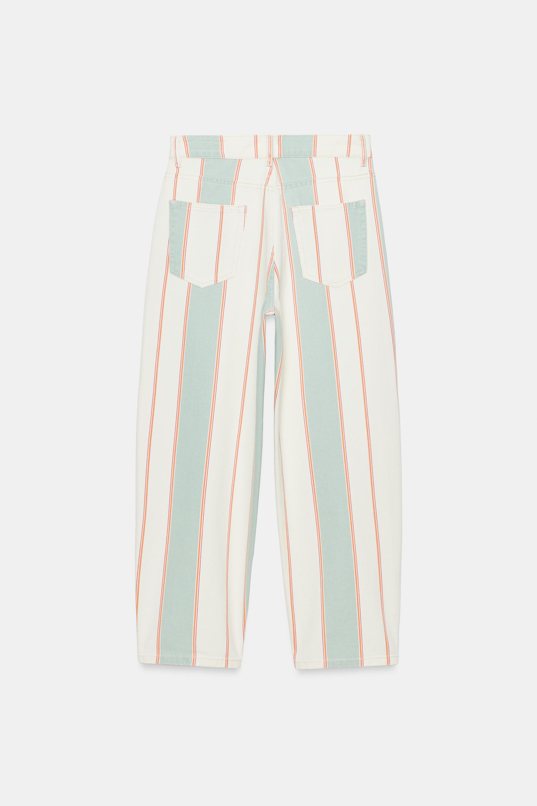 ZW COLLECTION MID-RISE STRIPED TAPERED JEANS | Zara US
